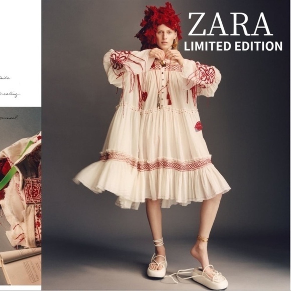 Zara Atelier Embroidered Voluminous Limited Edition Dress New